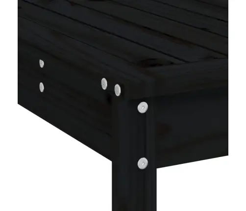 Sodo Baro Baldų Komplektas, 3 Dalių, Juodas, Pušies Masyvas