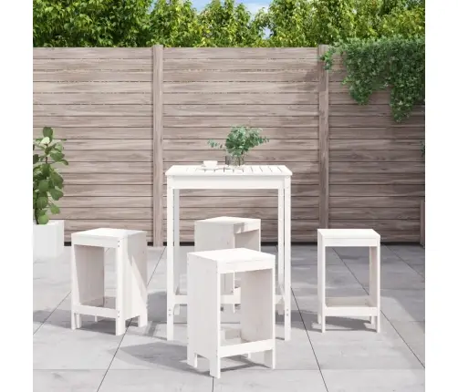 5-Osaline Aia Baarikomplekt, Valge, Männipuit