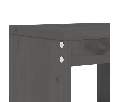 5-Daļīgs Dārza Bāra Mēbeļu Komplekts, Priedes Masīvkoks, Pelēks Vidaxl