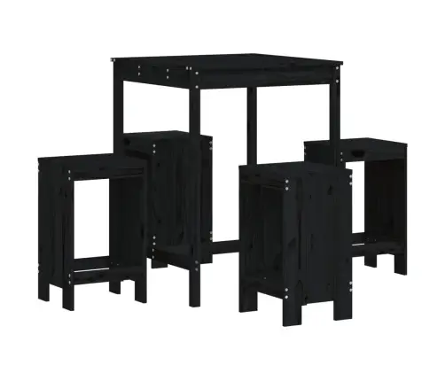 5-Osaline Aia Baarikomplekt, Must, Männipuit