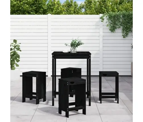 5-Osaline Aia Baarikomplekt, Must, Männipuit