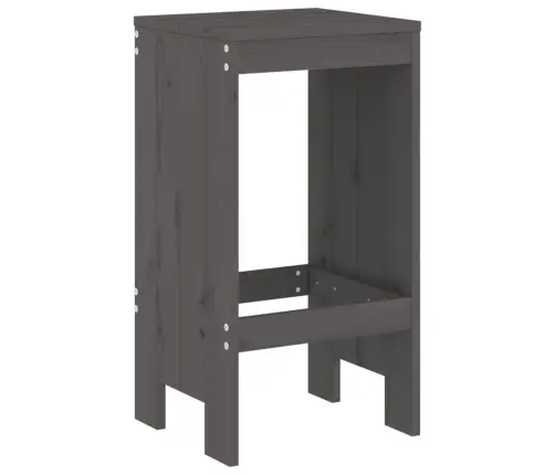 Sodo Baro Baldų Komplektas, 7 Dalių, Pilkas, Pušies Masyvas