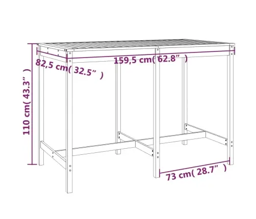 7-Osaline Aia Baarikomplekt, Meepruun, Männipuit