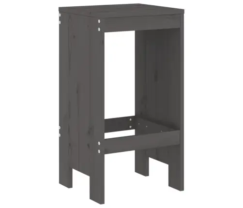 Sodo Baro Baldų Komplektas, 9 Dalių, Pilkas, Pušies Masyvas