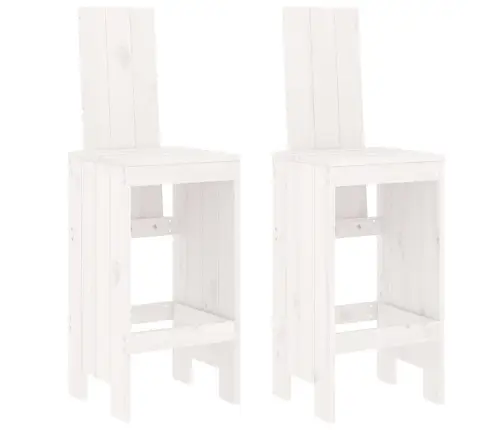 3-Daļīgs Dārza Bāra Mēbeļu Komplekts, Priedes Masīvkoks, Balts Vidaxl