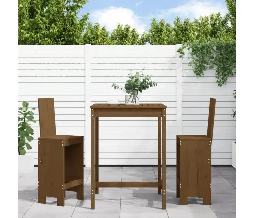 Sodo Baro Baldų Komplektas, 3 Dalių, Medaus Rudas, Pušis