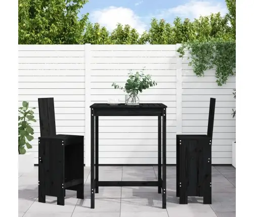 3-Osaline Aia Baarikomplekt, Must, Männipuit