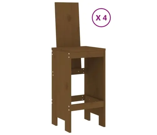 5-Daļīgs Bāra Mēbeļu Komplekts, Priedes Masīvkoks, Medus Brūns Vidaxl