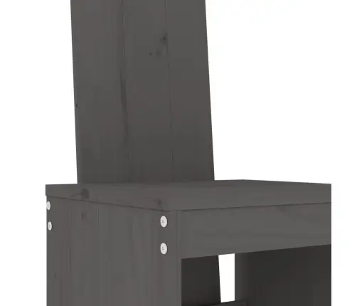 Sodo Baro Baldų Komplektas, 5 Dalių, Pilkas, Pušies Masyvas