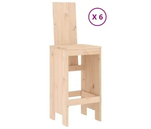 7-Daļīgs Dārza Bāra Mēbeļu Komplekts, Priedes Masīvkoks Vidaxl