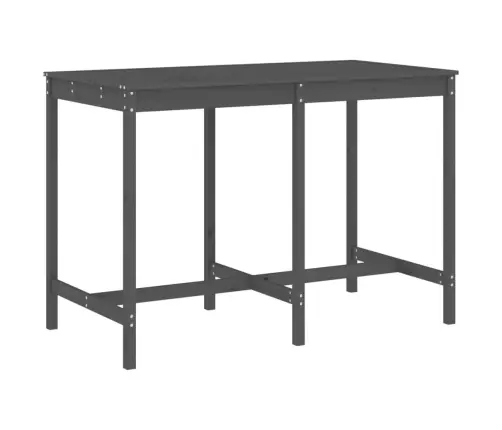 Sodo Baro Baldų Komplektas, 7 Dalių, Pilkas, Pušies Masyvas