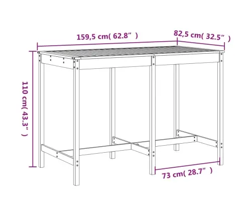 7-Daļīgs Dārza Bāra Mēbeļu Komplekts, Egles Masīvkoks Vidaxl