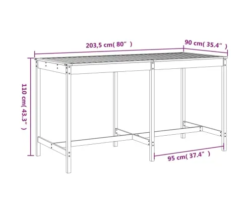 9-Daļīgs Dārza Bāra Mēbeļu Komplekts, Priedes Masīvkoks Vidaxl