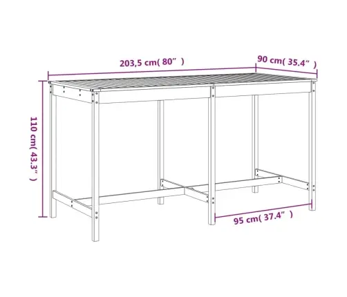 9-Daļīgs Bāra Mēbeļu Komplekts, Priedes Masīvkoks, Medus Brūns Vidaxl