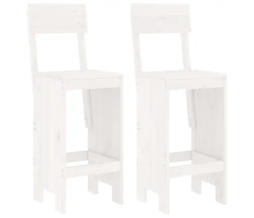 3-Daļīgs Dārza Bāra Mēbeļu Komplekts, Priedes Masīvkoks, Balts Vidaxl