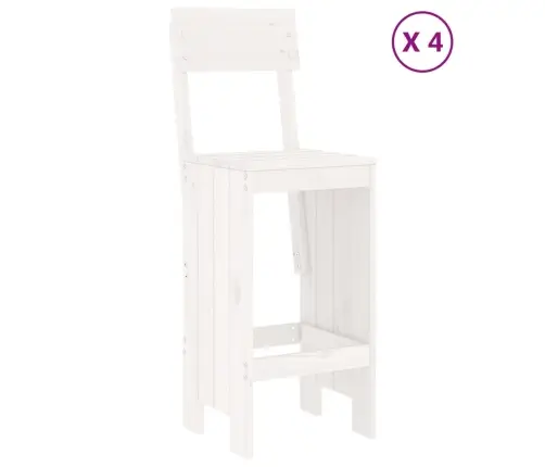 5-Daļīgs Dārza Bāra Mēbeļu Komplekts, Priedes Masīvkoks, Balts Vidaxl