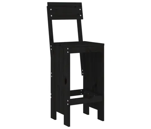 5-Daļīgs Dārza Bāra Mēbeļu Komplekts, Priedes Masīvkoks, Melns Vidaxl