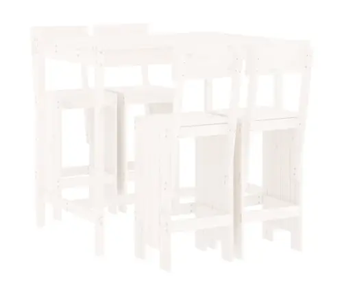 5-Osaline Aia Baarikomplekt, Valge, Männipuit