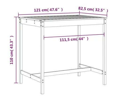 5-Daļīgs Dārza Bāra Mēbeļu Komplekts, Egles Masīvkoks Vidaxl