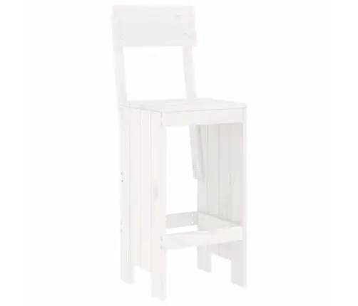 7-Daļīgs Dārza Bāra Mēbeļu Komplekts, Priedes Masīvkoks, Balts Vidaxl