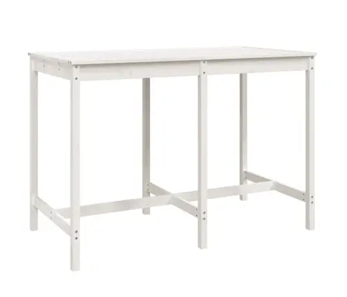 7-Daļīgs Dārza Bāra Mēbeļu Komplekts, Priedes Masīvkoks, Balts Vidaxl