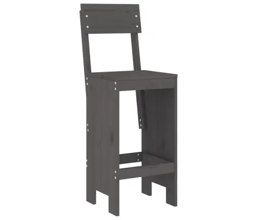 7-Daļīgs Dārza Bāra Mēbeļu Komplekts, Priedes Masīvkoks, Pelēks Vidaxl