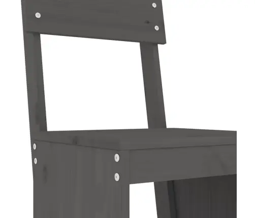 7-Daļīgs Dārza Bāra Mēbeļu Komplekts, Priedes Masīvkoks, Pelēks Vidaxl