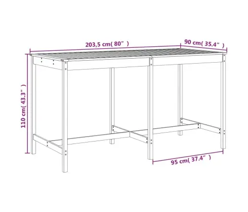 9-Osaline Aia Baarikomplekt, Meepruun, Männipuit