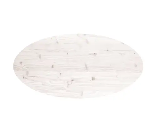 Galda Virsma, Balta, 90X45X2,5 Cm, Priedes Masīvkoks, Ovāla Vidaxl