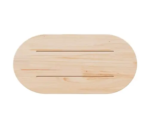 Stalviršis, 60X30X2,5 cm Pušies Masyvo Mediena, Ovalus