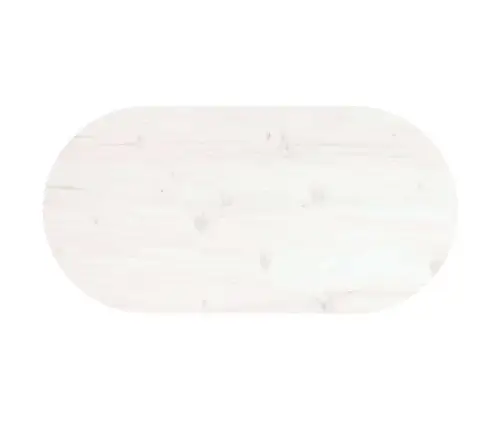 Galda Virsma, Balta, 70X35X2,5 Cm, Priedes Masīvkoks, Ovāla Vidaxl