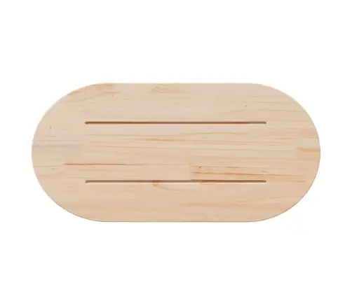 Lauaplaat, Valge, 80 X 40 X 2,5 cm Männipuit, Ovaalne