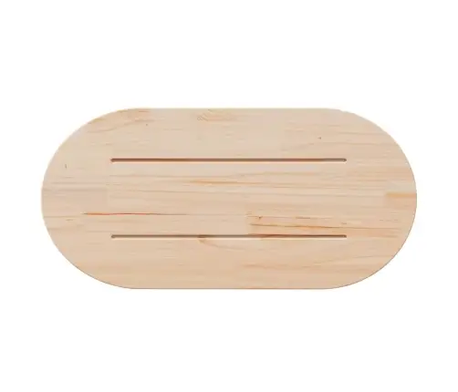 Lauaplaat, Valge, 90 X 45 X 2,5 cm Männipuit, Ovaalne