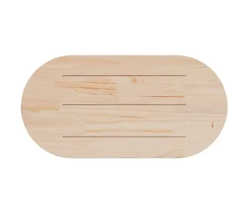 Lauaplaat, Valge, 100 X 50 X 2,5 cm Männipuit, Ovaalne