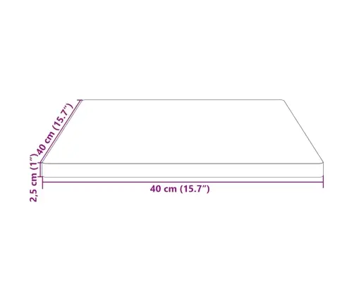 Galda Virsma, Balta, 40X40X2,5 Cm, Priedes Masīvkoks, Kvadrāta Vidaxl