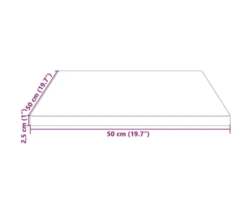 Stalviršis, 50X50X2,5cm Pušies Medienos Masyvas, Kvadratinis
