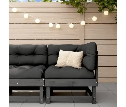 Dārza Stūra Dīvāns, Pelēks, Priedes Masīvkoks Vidaxl