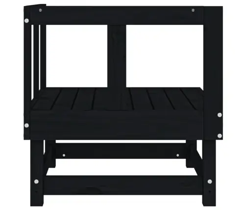 Dārza Stūra Dīvāns, Melns, Priedes Masīvkoks Vidaxl