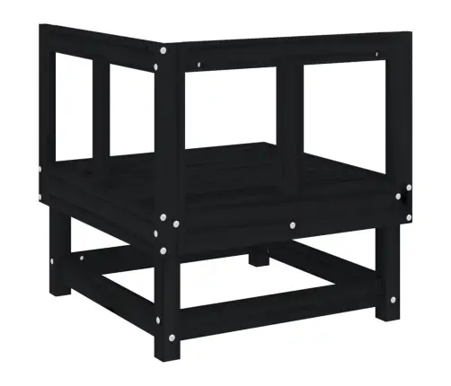 Dārza Stūra Dīvāns, Melns, Priedes Masīvkoks Vidaxl