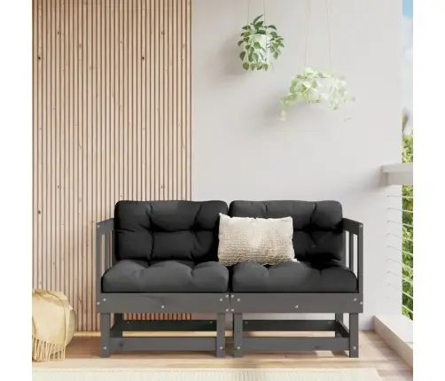 Dārza Stūra Dīvāni, 2 Gab., Pelēki, Priedes Masīvkoks Vidaxl