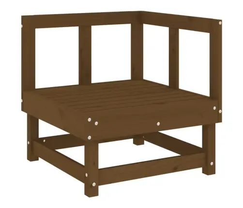 Kampinės Sodo Sofos Dalys, 2Vnt., Medaus Rudos, Pušies Masyvas Kampinės Sodo Sofos Dalys, 2Vnt., Medaus Rudos, Pušies Masyvas