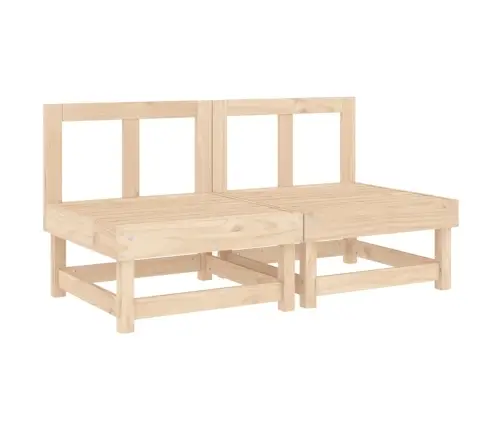 Vidējie Dārza Dīvāni, 2 Gab., Priedes Masīvkoks Vidaxl