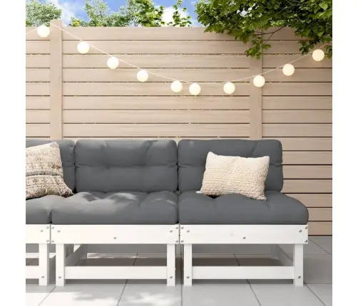 Vidurinės Sodo Sofos Dalys, 2Vnt., Baltos, Pušies Masyvas