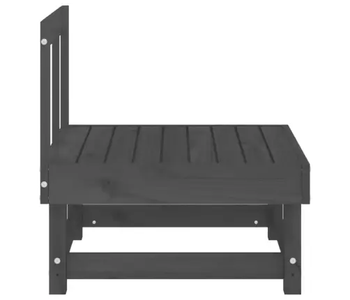 Vidējie Dārza Dīvāni, 2 Gab., Pelēki, Priedes Masīvkoks Vidaxl