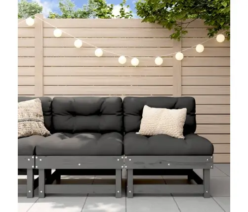 Vidējie Dārza Dīvāni, 2 Gab., Pelēki, Priedes Masīvkoks Vidaxl