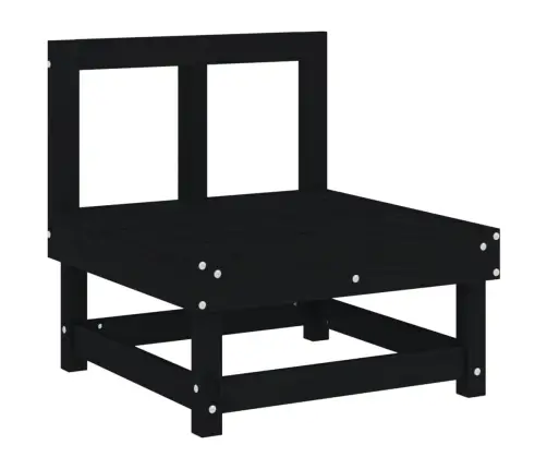 Vidējie Dārza Dīvāni, 2 Gab., Melni, Priedes Masīvkoks Vidaxl