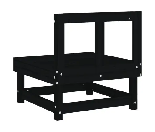 Vidējie Dārza Dīvāni, 2 Gab., Melni, Priedes Masīvkoks Vidaxl