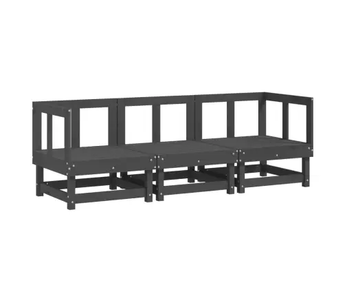 3-Osaline Aiamööbli Komplekt, Hall, Männipuit