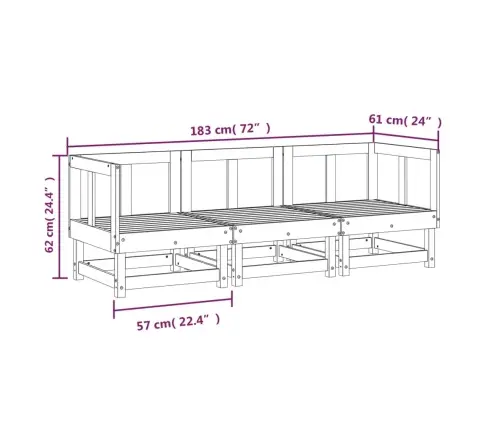 Sodo Poilsio Baldų Komplektas, 3 Dalių, Impregnuota Pušis Sodo Poilsio Baldų Komplektas, 3 Dalių, Impregnuota Pušis