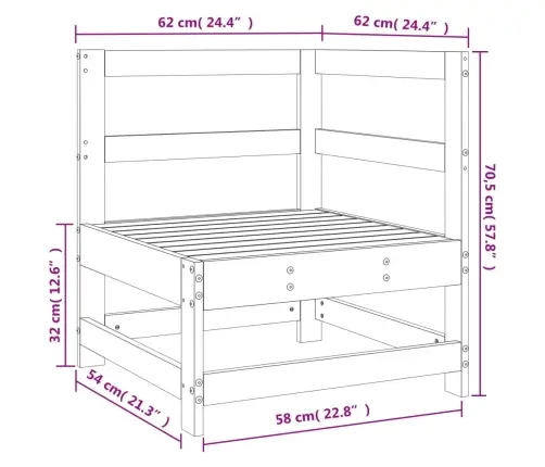 Dārza Stūra Dīvāns, Priedes Masīvkoks Vidaxl